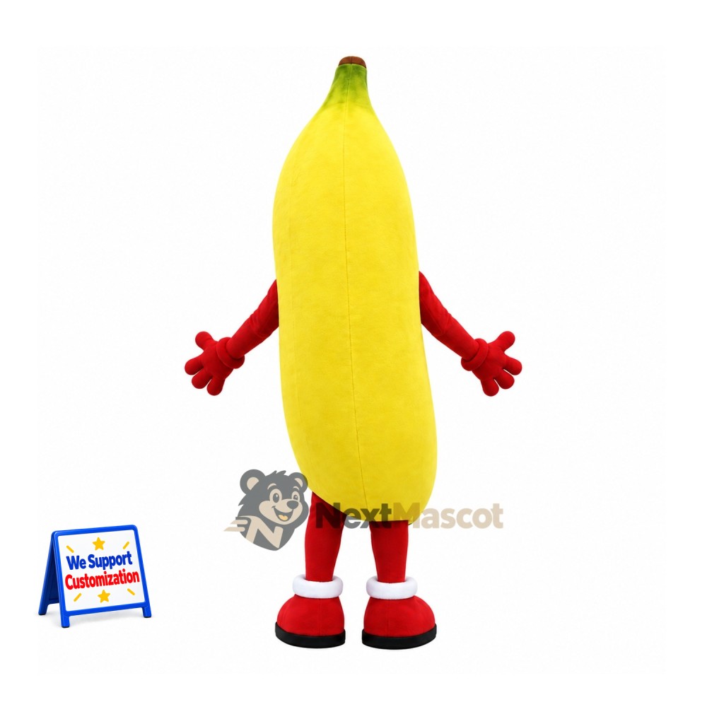 Banana Mascot Costume - Red Gloves and Sneakers Banana Mascot Costume - Red Gloves and Sneakers