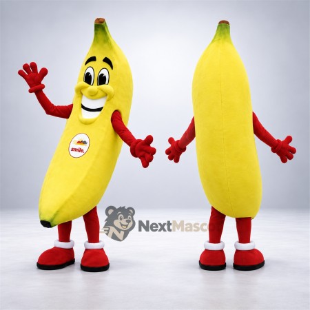 Banana Mascot Costume - Red Gloves and Sneakers Banana Mascot Costume - Red Gloves and Sneakers