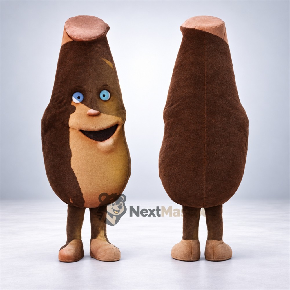 Bottle Mascot Costume - Brown, Tan Belly Bottle Mascot Costume - Brown, Tan Belly