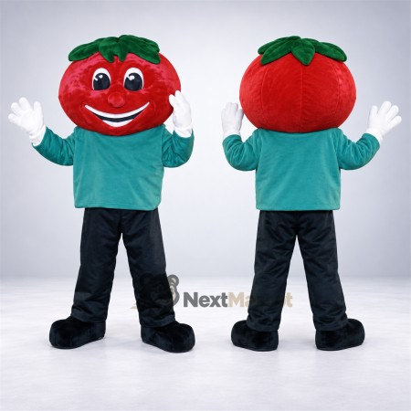 Tomato Mascot Costume - Teal Shirt Tomato Mascot Costume - Teal Shirt