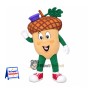 Acorn Mascot Costume - Green Pants and Red Sneakers