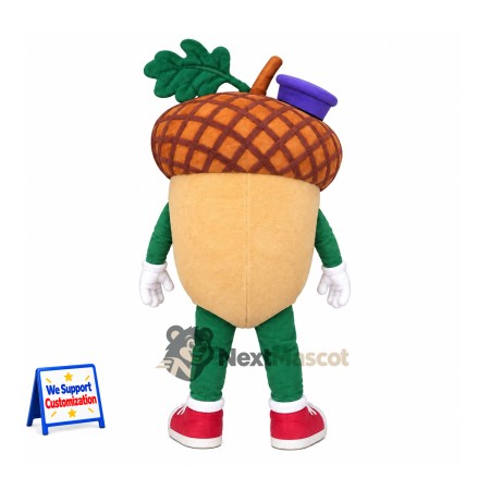 Acorn Mascot Costume - Green Pants and Red Sneakers Acorn Mascot Costume - Green Pants and Red Sneakers