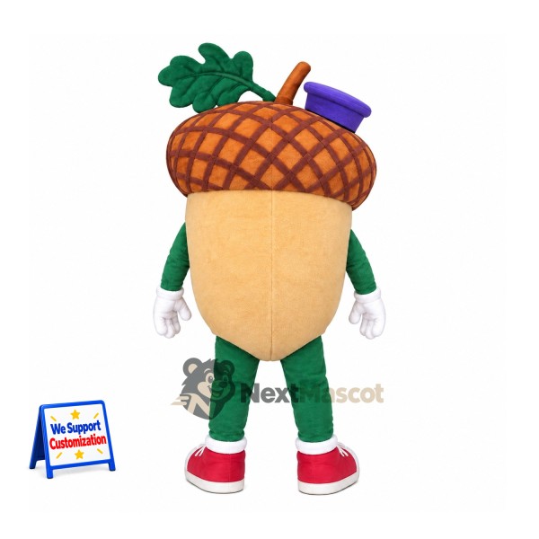 Acorn Mascot Costume - Green Pants and Red Sneakers Acorn Mascot Costume - Green Pants and Red Sneakers