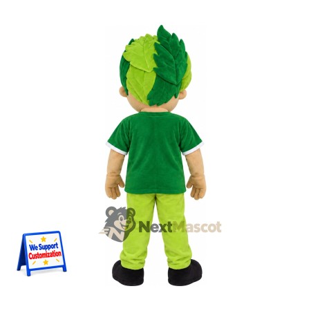 Leaf Head Boy Mascot Costume Leaf Head Boy Mascot Costume