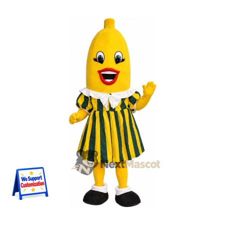 Banana Mascot Costume - Striped Dress Banana Mascot Costume - Striped Dress