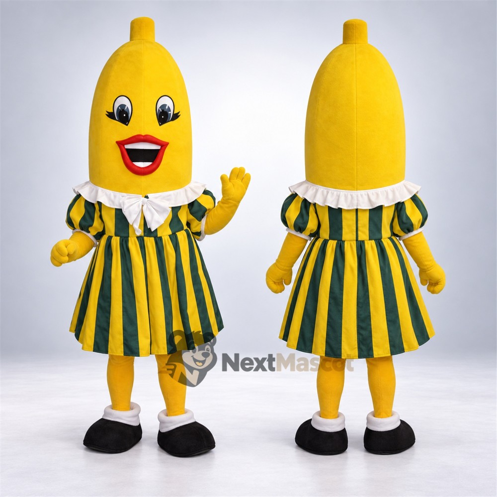 Banana Mascot Costume - Striped Dress Banana Mascot Costume - Striped Dress