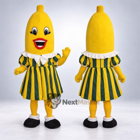 Banana Mascot Costume - Striped Dress Banana Mascot Costume - Striped Dress