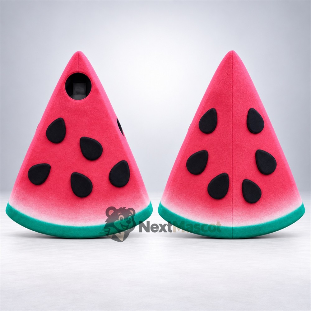 Watermelon Slice Mascot Costume for Food Fairs Watermelon Slice Mascot Costume for Food Fairs