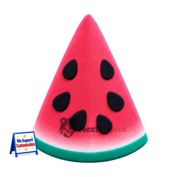 Watermelon Slice Mascot Costume for Food Fairs Watermelon Slice Mascot Costume for Food Fairs