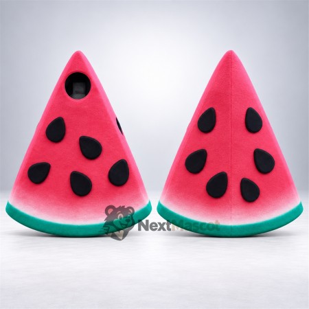 Watermelon Slice Mascot Costume for Food Fairs Watermelon Slice Mascot Costume for Food Fairs