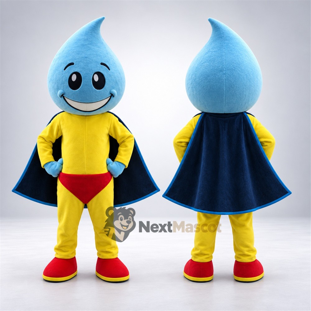 Water Drop Superhero Mascot Costume Water Drop Superhero Mascot Costume