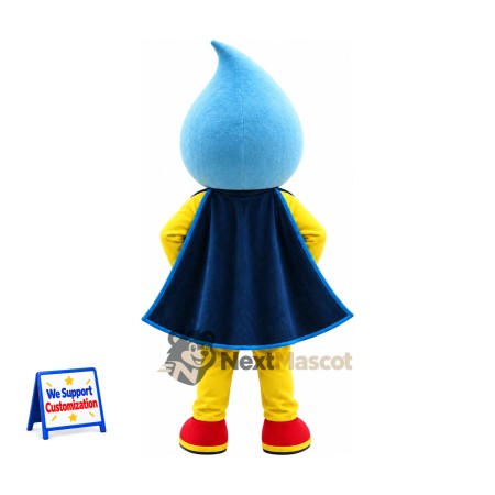 Water Drop Superhero Mascot Costume Water Drop Superhero Mascot Costume