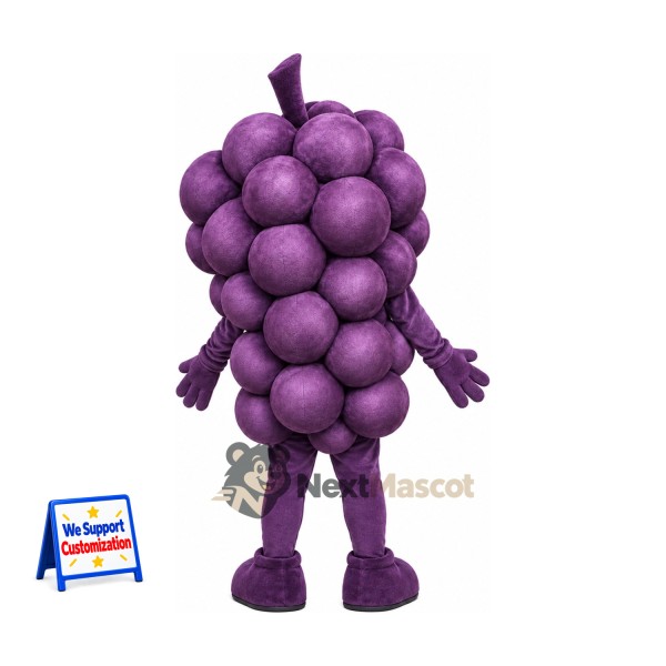 Grapes Mascot Costume - Purple, Purple Arms and Legs Grapes Mascot Costume - Purple, Purple Arms and Legs