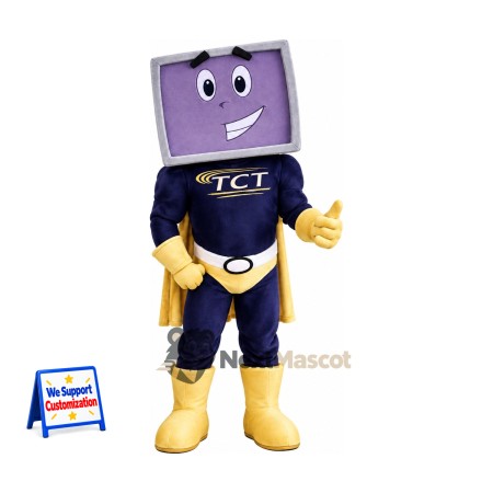 Computer Superhero Mascot Costume