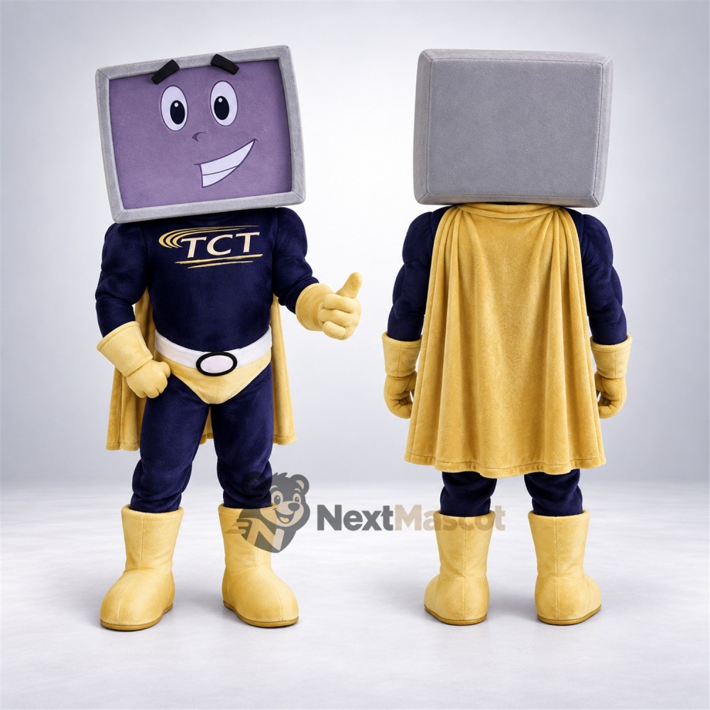 Computer Superhero Mascot Costume