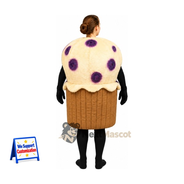 Cupcake Mascot Costume - Open Face and Purple Spots Cupcake Mascot Costume - Open Face and Purple Spots