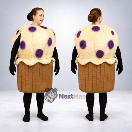 Cupcake Mascot Costume - Open Face and Purple Spots Cupcake Mascot Costume - Open Face and Purple Spots