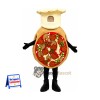 Pizza Mascot Costume - Round, Chef Hat and Tan Crust