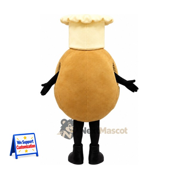 Pizza Mascot Costume - Round, Chef Hat and Tan Crust Pizza Mascot Costume - Round, Chef Hat and Tan Crust