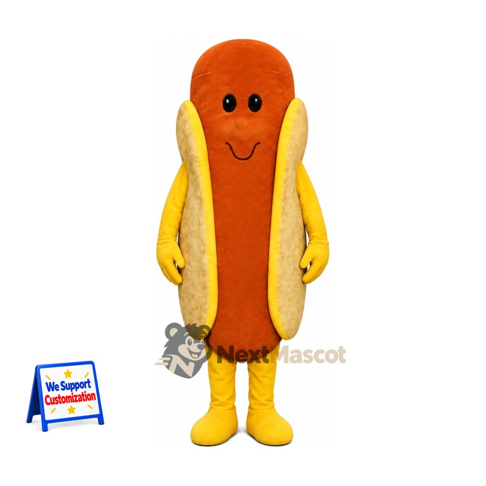 Hot Dog Mascot Costume - Yellow Arms and Legs Hot Dog Mascot Costume - Yellow Arms and Legs