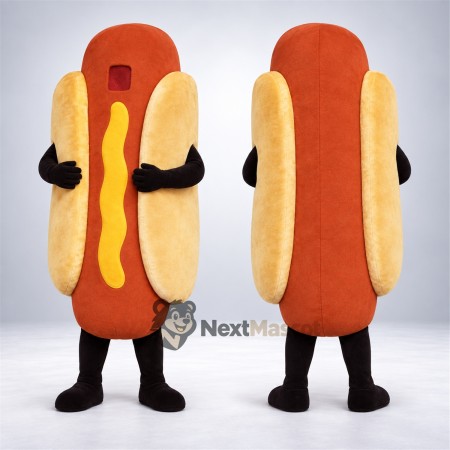 Hot Dog Mascot Costume - Mustard Stripe Hot Dog Mascot Costume - Mustard Stripe