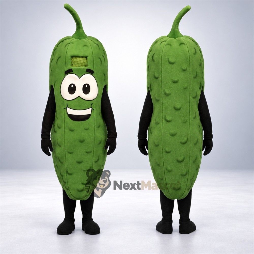 Pickle Mascot Costume - Black Arms and Legs for Food Festivals Pickle Mascot Costume - Black Arms and Legs for Food Festivals