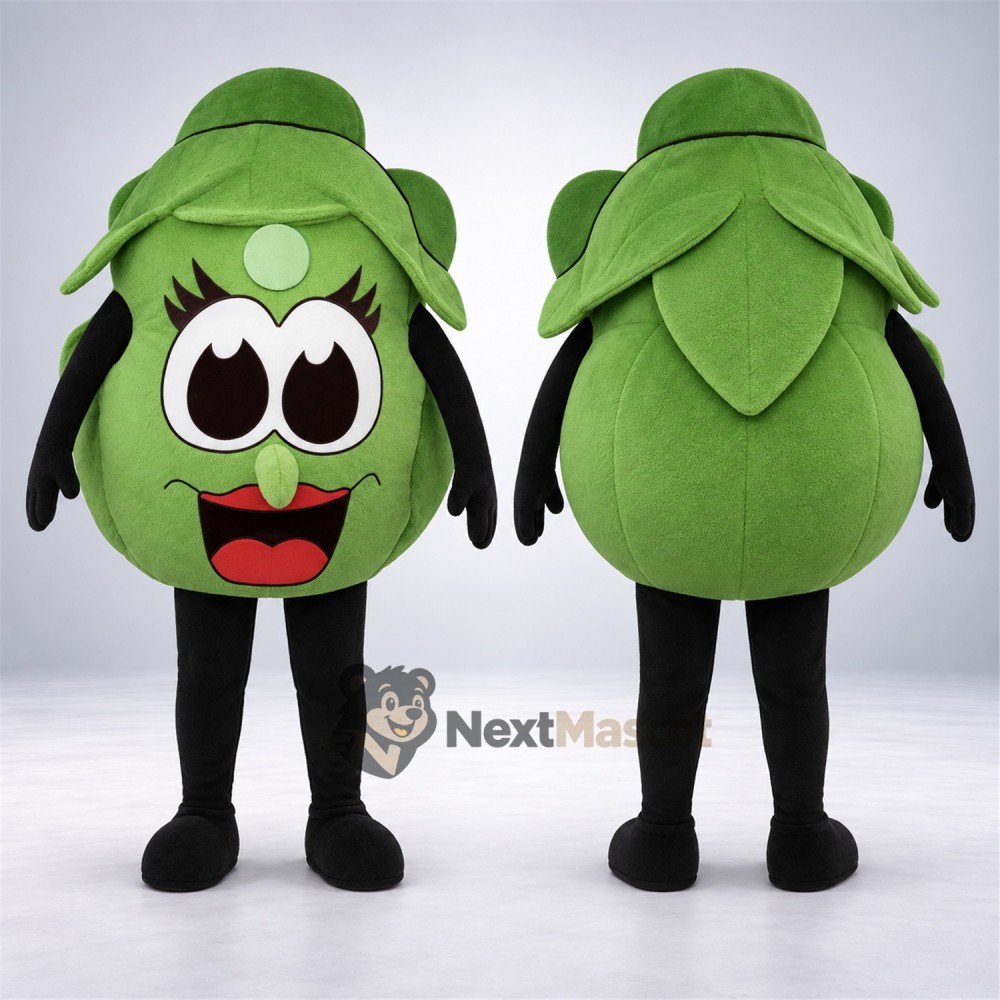 Cabbage Mascot Costume - Green, Black Arms and Legs