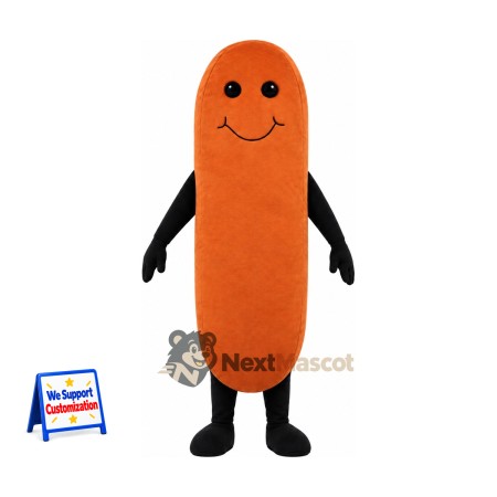 Sausage Mascot Costume - Smiling Face and Black Legs Sausage Mascot Costume - Smiling Face and Black Legs