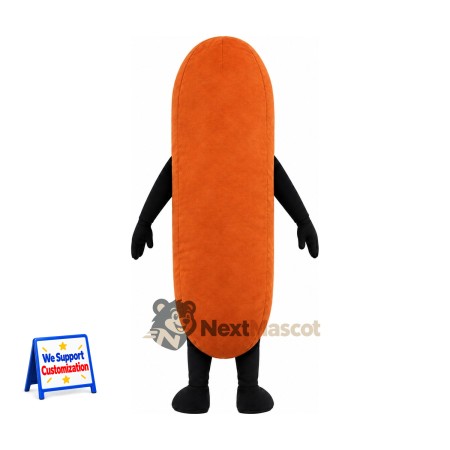 Sausage Mascot Costume - Smiling Face and Black Legs Sausage Mascot Costume - Smiling Face and Black Legs