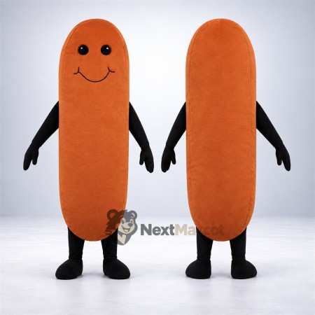 Sausage Mascot Costume - Smiling Face and Black Legs Sausage Mascot Costume - Smiling Face and Black Legs