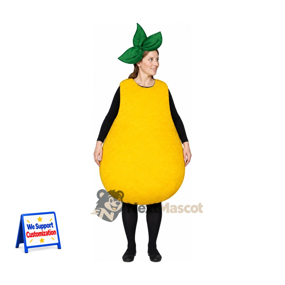 Pear Mascot Costume - Open Face Pear Mascot Costume - Open Face