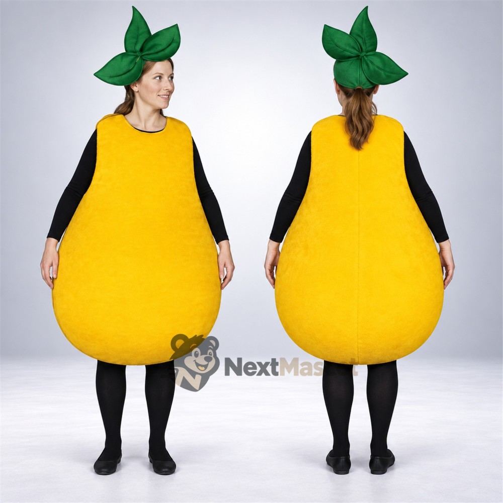 Pear Mascot Costume - Open Face Pear Mascot Costume - Open Face