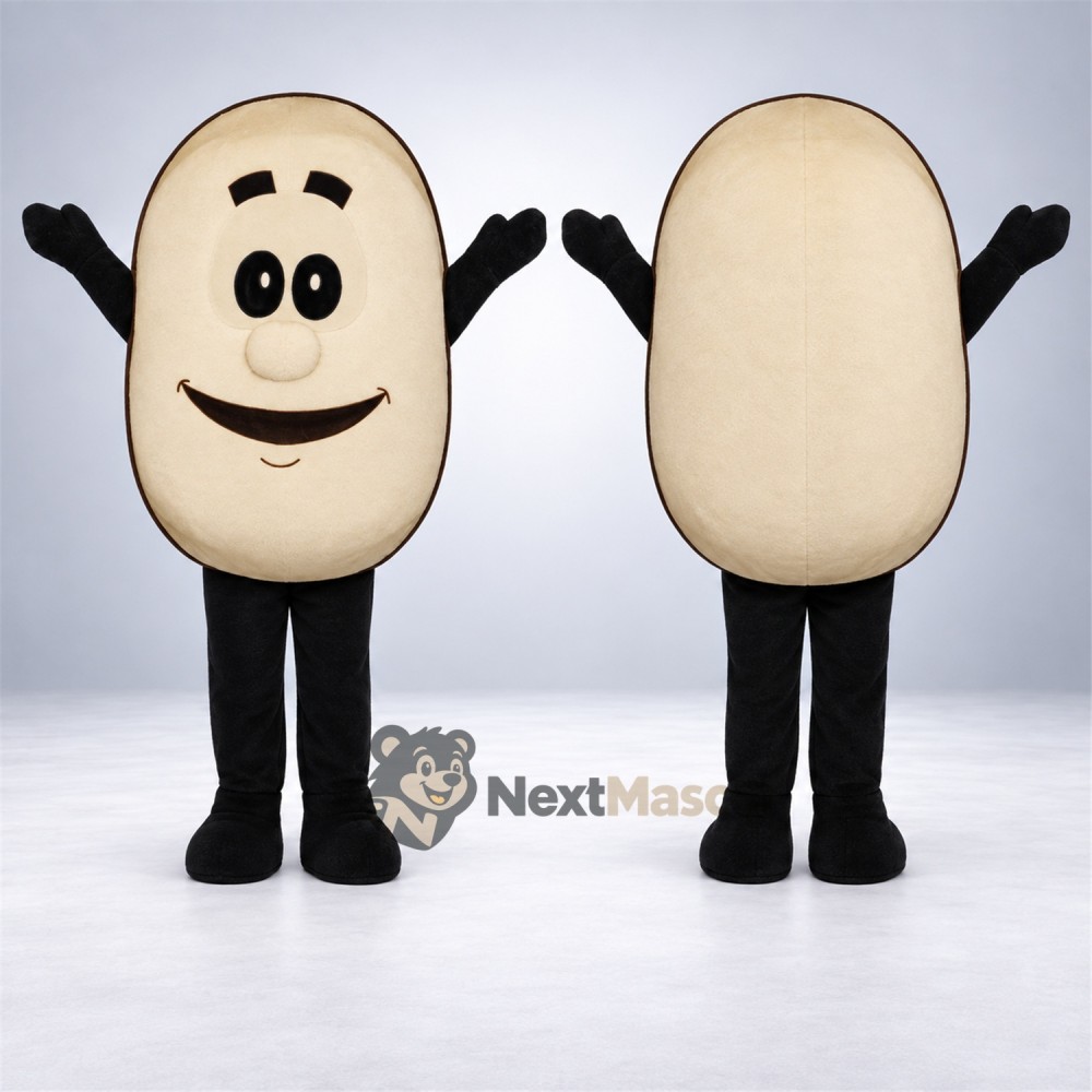 Egg Mascot Costume - Smiling Face and Black Arms and Legs Egg Mascot Costume - Smiling Face and Black Arms and Legs