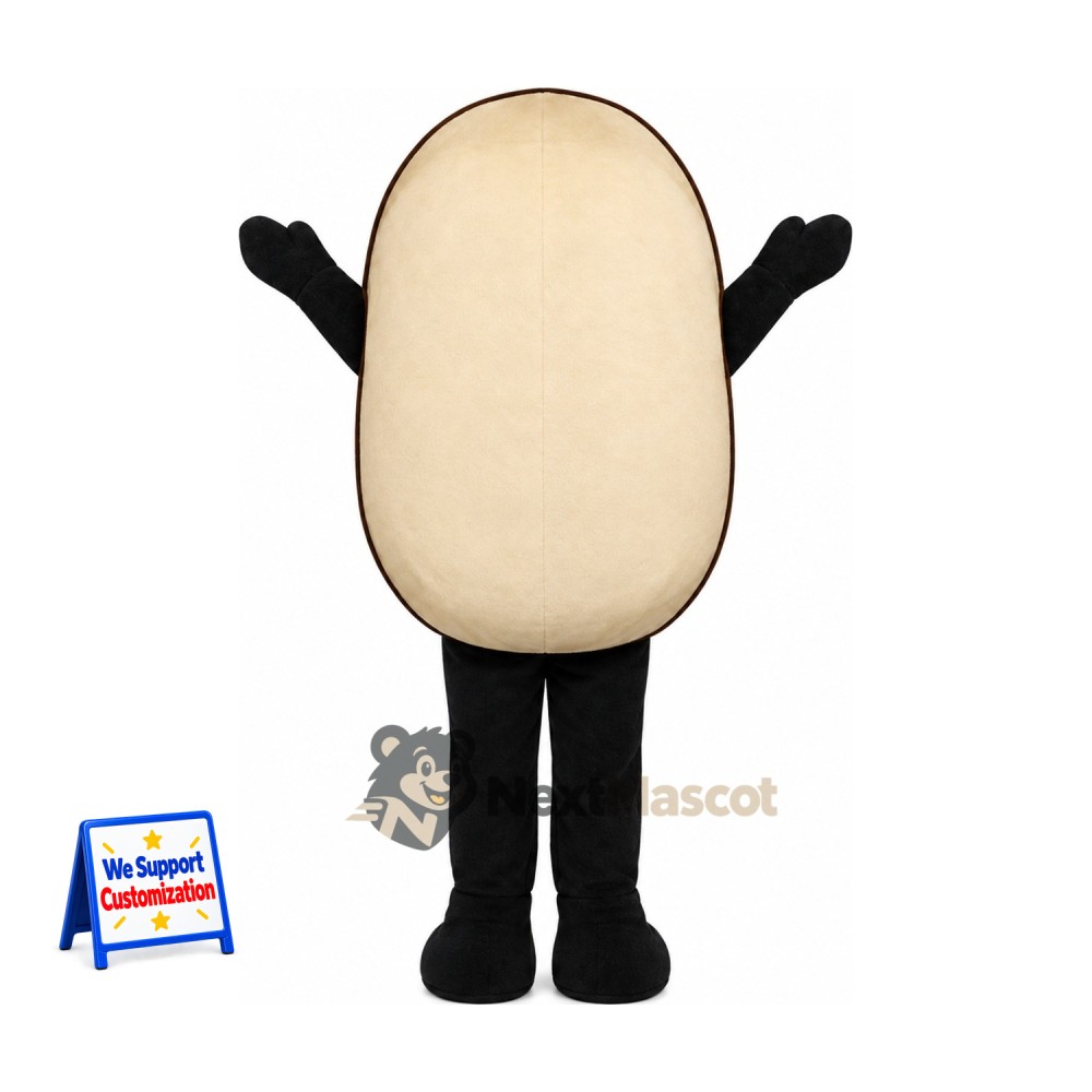 Egg Mascot Costume - Smiling Face and Black Arms and Legs Egg Mascot Costume - Smiling Face and Black Arms and Legs