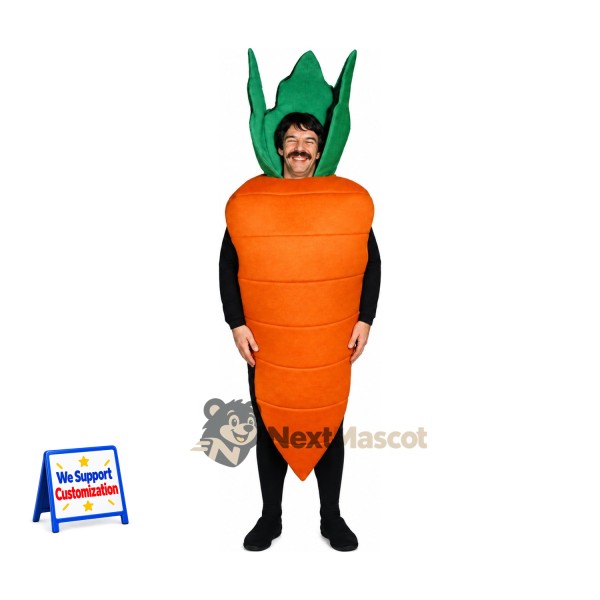 Carrot Mascot Costume - Open Face for Food Festivals