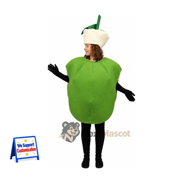 Bell Pepper Mascot Costume - Green, Open Face