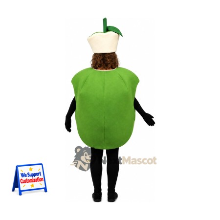 Bell Pepper Mascot Costume - Green, Open Face Bell Pepper Mascot Costume - Green, Open Face