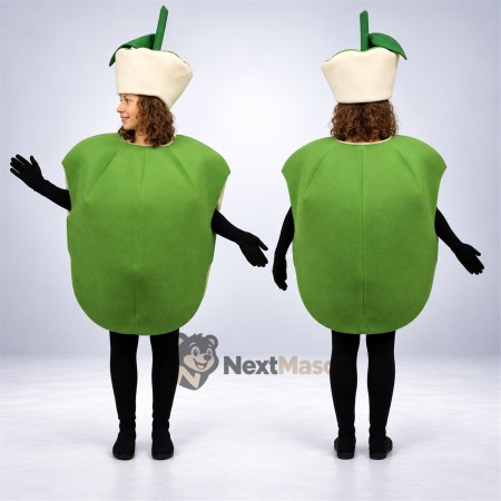 Bell Pepper Mascot Costume - Green, Open Face Bell Pepper Mascot Costume - Green, Open Face
