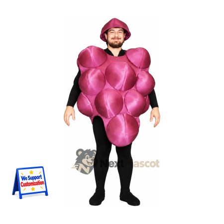 Grapes Mascot Costume - Purple, Open Face Grapes Mascot Costume - Purple, Open Face