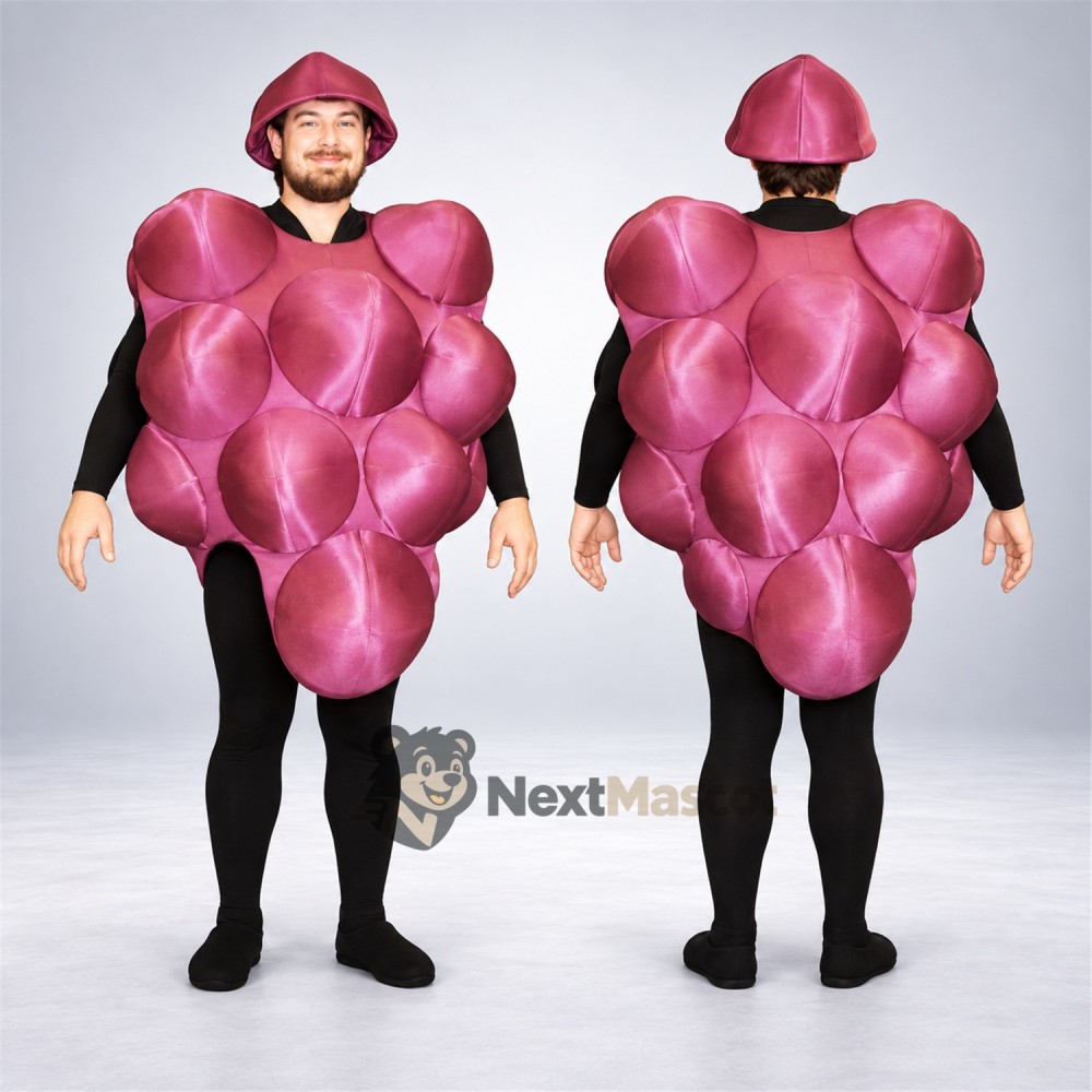 Grapes Mascot Costume - Purple, Open Face Grapes Mascot Costume - Purple, Open Face