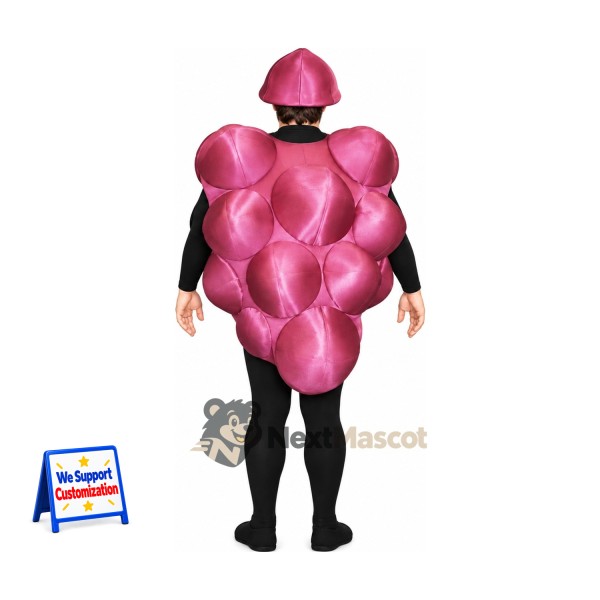 Grapes Mascot Costume - Purple, Open Face