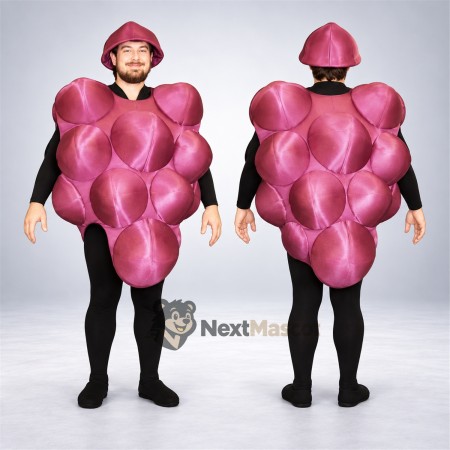 Grapes Mascot Costume - Purple, Open Face Grapes Mascot Costume - Purple, Open Face