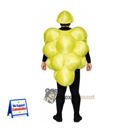 Grapes Mascot Costume - Green, Open Face Grapes Mascot Costume - Green, Open Face