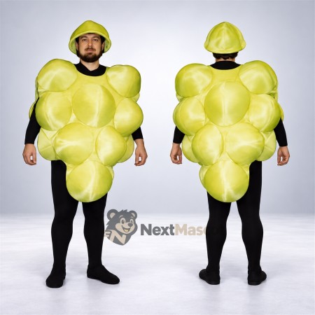 Grapes Mascot Costume - Green, Open Face Grapes Mascot Costume - Green, Open Face