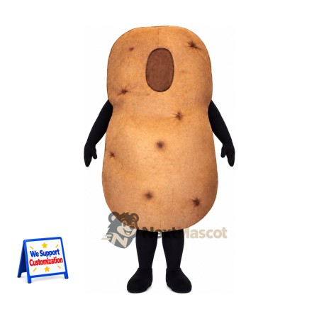Potato Mascot Costume - Dark Patches and Brown Legs for Food Festivals Potato Mascot Costume - Dark Patches and Brown Legs for Food Festivals