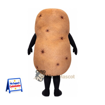 Potato Mascot Costume - Dark Patches and Brown Legs for Food Festivals Potato Mascot Costume - Dark Patches and Brown Legs for Food Festivals