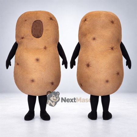 Potato Mascot Costume - Dark Patches and Brown Legs for Food Festivals Potato Mascot Costume - Dark Patches and Brown Legs for Food Festivals