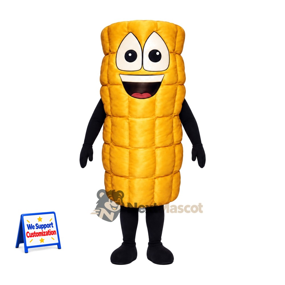 Corn Cob Mascot Costume - Big Smile and Black Legs Corn Cob Mascot Costume - Big Smile and Black Legs