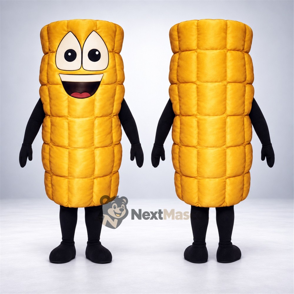 Corn Cob Mascot Costume - Big Smile and Black Legs Corn Cob Mascot Costume - Big Smile and Black Legs