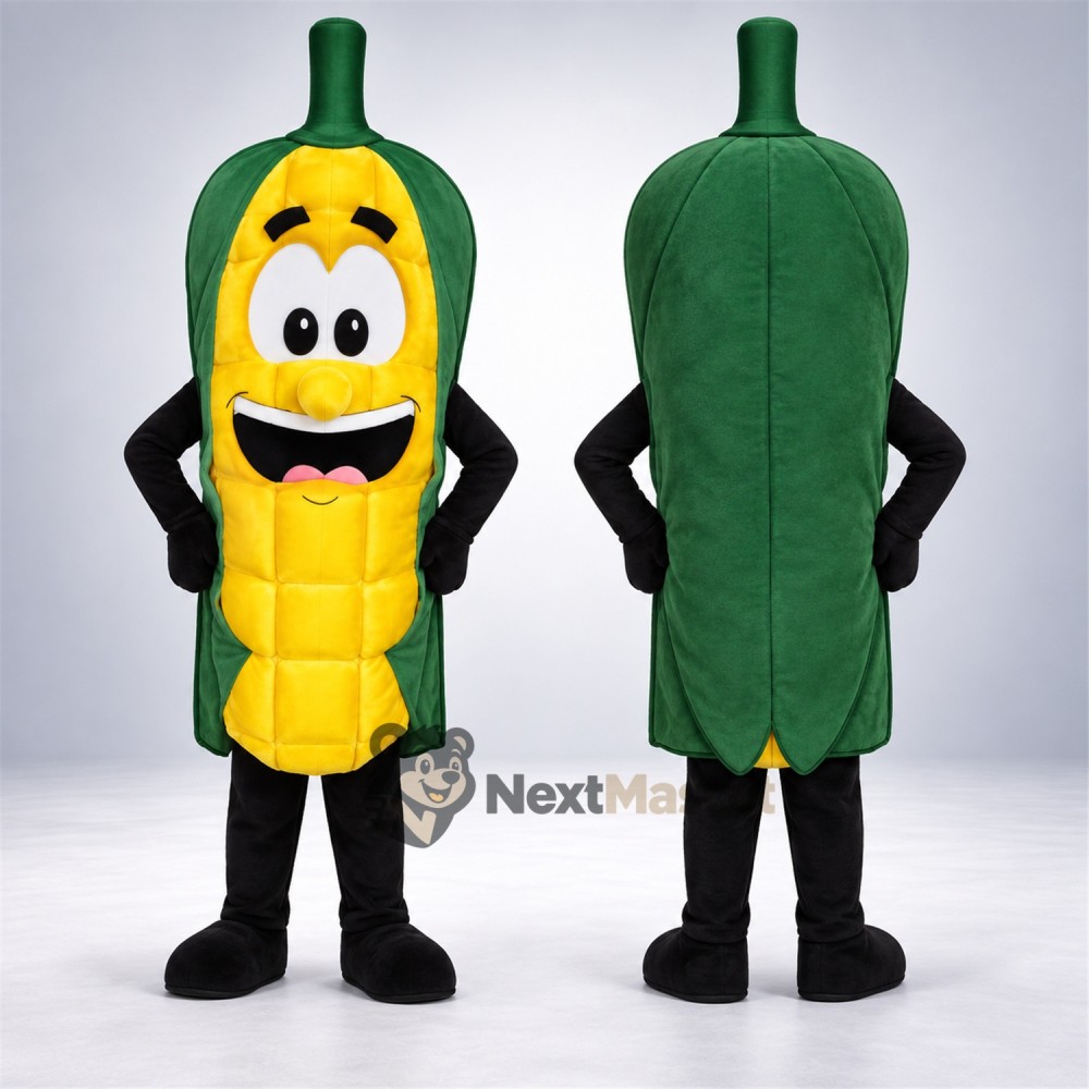 Corn Mascot Costume - Green Husk and Big Smile Corn Mascot Costume - Green Husk and Big Smile